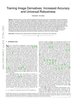 Training Image Derivatives: Increased Accuracy and Universal Robustness