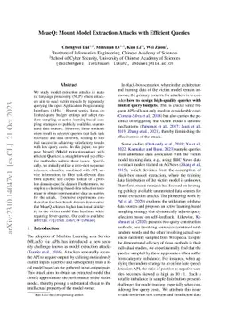MeaeQ: Mount Model Extraction Attacks with Efficient Queries