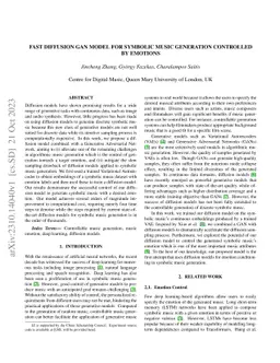 Fast Diffusion GAN Model for Symbolic Music Generation Controlled by
  Emotions