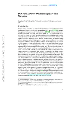 POVNav: A Pareto-Optimal Mapless Visual Navigator