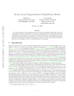 On the Neural Tangent Kernel of Equilibrium Models