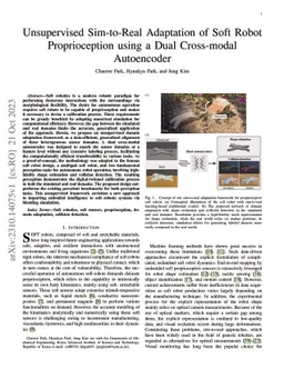 Unsupervised Sim-to-Real Adaptation of Soft Robot Proprioception using a
  Dual Cross-modal Autoencoder