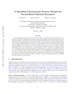 A Specialized Semismooth Newton Method for Kernel-Based Optimal
  Transport