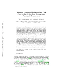 Zero-shot Learning of Individualized Task Contrast Prediction from
  Resting-state Functional Connectomes
