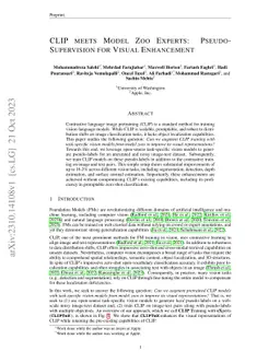 CLIP meets Model Zoo Experts: Pseudo-Supervision for Visual Enhancement