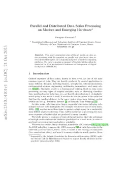 Parallel and Distributed Data Series Processing on Modern and Emerging
  Hardware