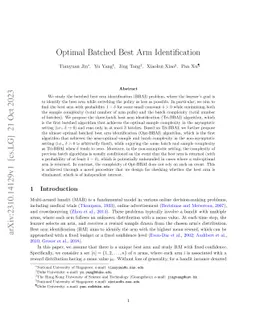 Optimal Batched Best Arm Identification
