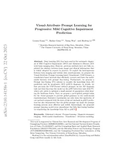 Visual-Attribute Prompt Learning for Progressive Mild Cognitive
  Impairment Prediction