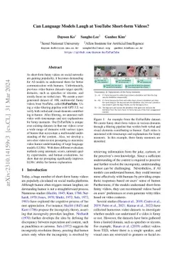 Can Language Models Laugh at YouTube Short-form Videos?