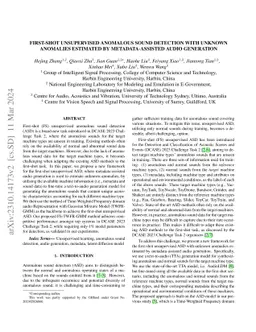 First-Shot Unsupervised Anomalous Sound Detection With Unknown Anomalies
  Estimated by Metadata-Assisted Audio Generation