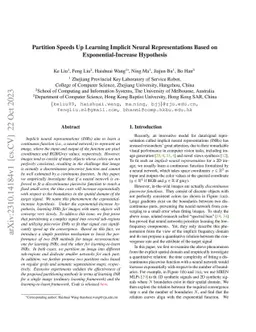 Partition Speeds Up Learning Implicit Neural Representations Based on
  Exponential-Increase Hypothesis
