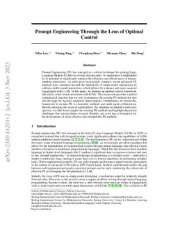 Prompt Engineering Through the Lens of Optimal Control