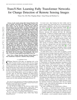 TransY-Net:Learning Fully Transformer Networks for Change Detection of
  Remote Sensing Images