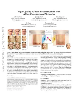 High-Quality 3D Face Reconstruction with Affine Convolutional Networks