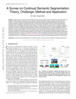 A Survey on Continual Semantic Segmentation: Theory, Challenge, Method
  and Application