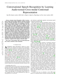 Conversational Speech Recognition by Learning Audio-textual Cross-modal
  Contextual Representation
