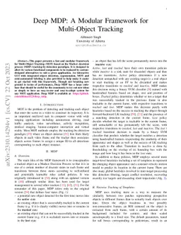 Deep MDP: A Modular Framework for Multi-Object Tracking