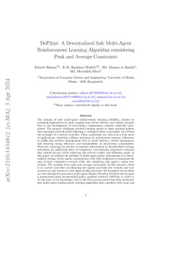 DePAint: A Decentralized Safe Multi-Agent Reinforcement Learning
  Algorithm considering Peak and Average Constraints