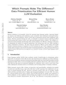 Which Prompts Make The Difference? Data Prioritization For Efficient
  Human LLM Evaluation