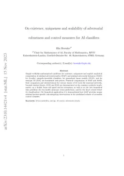 On existence, uniqueness and scalability of adversarial robustness
  measures for AI classifiers