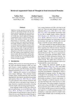 Retrieval-Augmented Chain-of-Thought in Semi-structured Domains