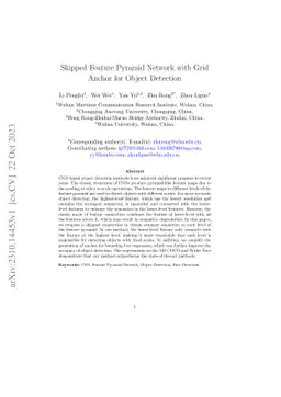 Skipped Feature Pyramid Network with Grid Anchor for Object Detection