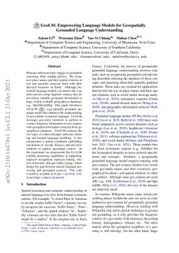 GeoLM: Empowering Language Models for Geospatially Grounded Language
  Understanding