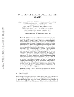 Counterfactual Explanation Generation with s(CASP)