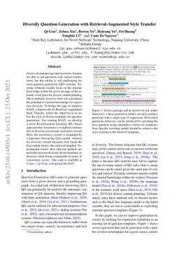 Diversify Question Generation with Retrieval-Augmented Style Transfer