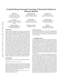 Graph Ranking Contrastive Learning: A Extremely Simple yet Efficient
  Method