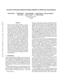 Towards a Pretrained Model for Restless Bandits via Multi-arm
  Generalization