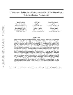 Context-Aware Prediction of User Engagement on Online Social Platforms