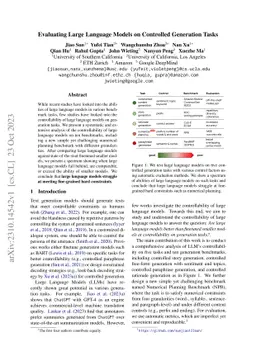 Evaluating Large Language Models on Controlled Generation Tasks