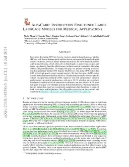 AlpaCare:Instruction-tuned Large Language Models for Medical Application