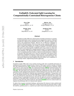 FedSplitX: Federated Split Learning for Computationally-Constrained
  Heterogeneous Clients