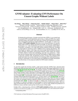 GNNEvaluator: Evaluating GNN Performance On Unseen Graphs Without Labels