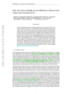 Pre-Training LiDAR-Based 3D Object Detectors Through Colorization