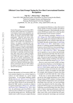 Efficient Cross-Task Prompt Tuning for Few-Shot Conversational Emotion
  Recognition