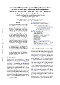 Conversational Recommender System and Large Language Model Are Made for
  Each Other in E-commerce Pre-sales Dialogue