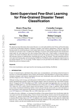 CrisisMatch: Semi-Supervised Few-Shot Learning for Fine-Grained Disaster
  Tweet Classification