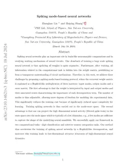 Spiking mode-based neural networks