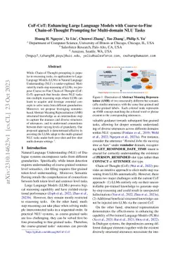 CoF-CoT: Enhancing Large Language Models with Coarse-to-Fine
  Chain-of-Thought Prompting for Multi-domain NLU Tasks