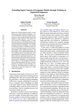 Extending Input Contexts of Language Models through Training on
  Segmented Sequences