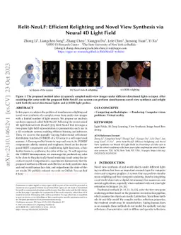 Relit-NeuLF: Efficient Relighting and Novel View Synthesis via Neural 4D
  Light Field