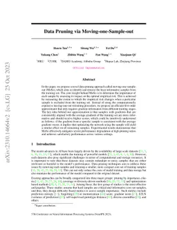 Data Pruning via Moving-one-Sample-out