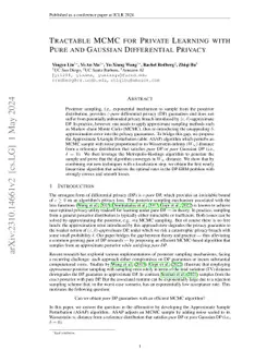 Tractable MCMC for Private Learning with Pure and Gaussian Differential
  Privacy