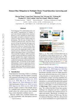 Dataset Bias Mitigation in Multiple-Choice Visual Question Answering and
  Beyond