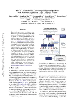 Tree of Clarifications: Answering Ambiguous Questions with
  Retrieval-Augmented Large Language Models