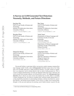 A Survey on LLM-Generated Text Detection: Necessity, Methods, and Future
  Directions