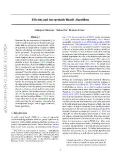 Efficient and Interpretable Bandit Algorithms